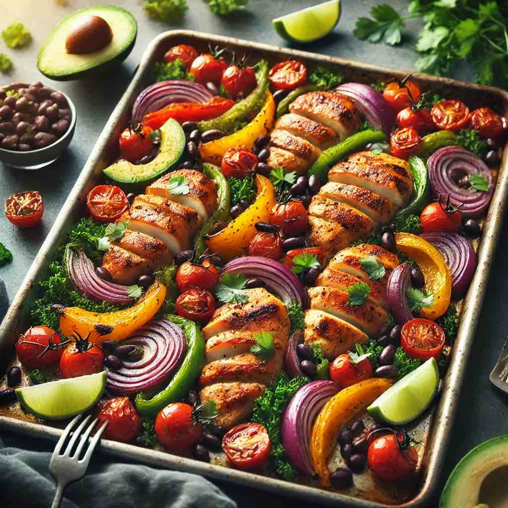 to show a yummy healthy sheet pan dinner