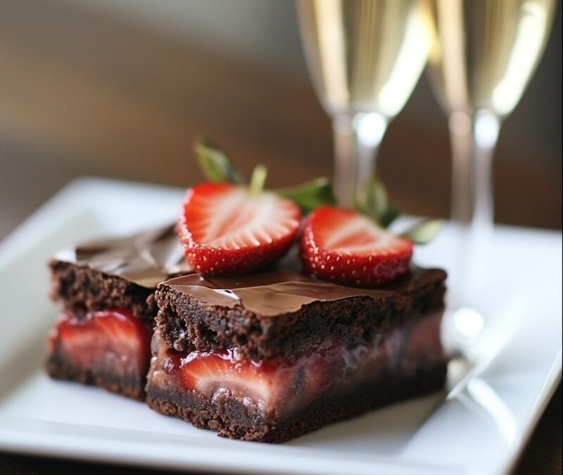 Recipe of the Day: Decadent Chocolate Covered Strawberry Brownie Squares